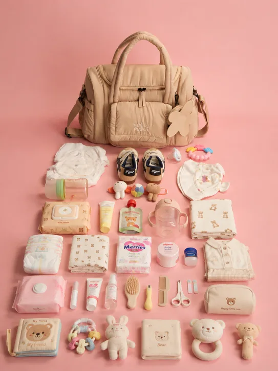 Bag with all the baby items it holds