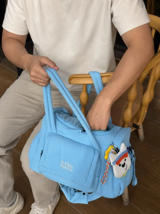 Dad finding things in the bag